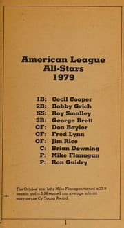 Tapa de All-pro baseball stars '80
