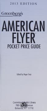Tapa de American Flyer pocket price guide 1946-2013