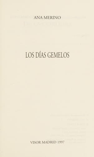 Tapa de Los días gemelos