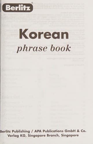 Tapa de Korean phrase book.