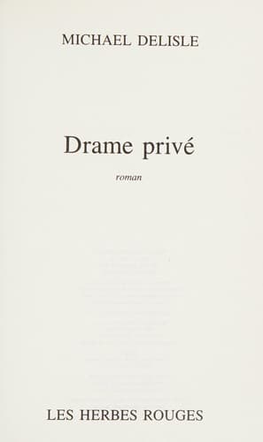 Tapa de Drame privé