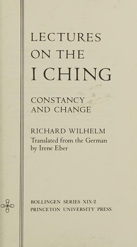 Tapa de Lectures on the I ching
