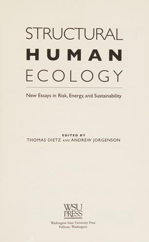 Tapa de Structural human ecology