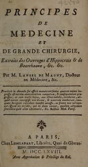 Tapa de Principes de medecine et de grande chirurgie, extraits des ouvrages d'Hippocrate et de Boerrhaave [sic], &c. &c