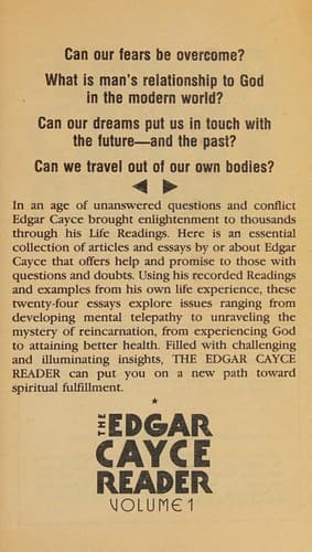 Tapa de Edgar Cayce, Reader