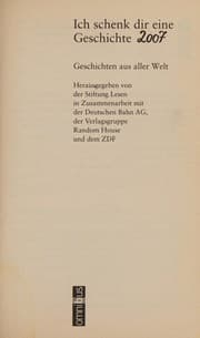 Tapa de Ich schenk dir eine Geschichte 2007