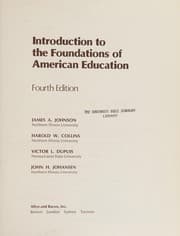 Tapa de Introduction to the foundations of American education