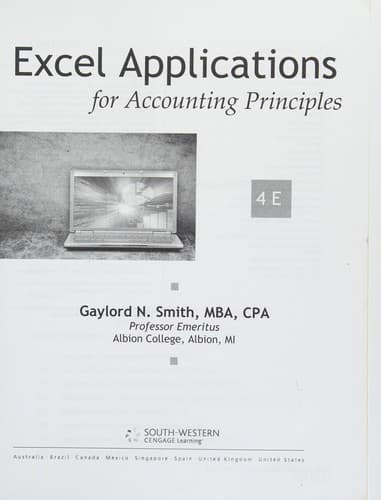 Tapa de Excel applications for accounting principles