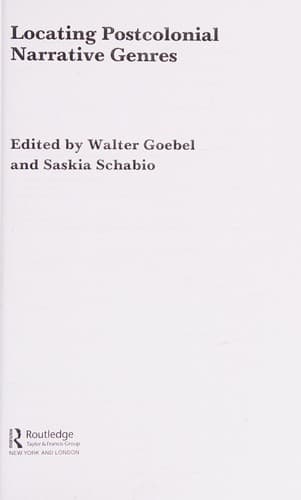 Tapa de Locating postcolonial narrative genres