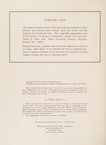 Tapa de Lear's Nonsense