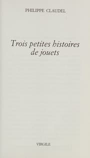 Tapa de Trois petites histoires de jouets