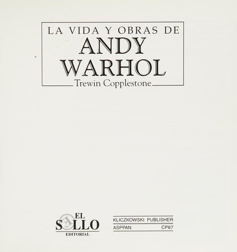 Tapa de Warhol Andy - Vida y Obra