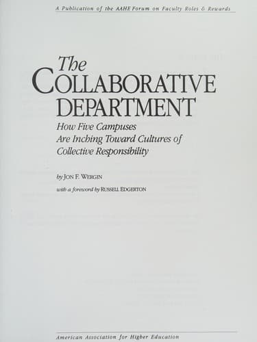Tapa de The collaborative department