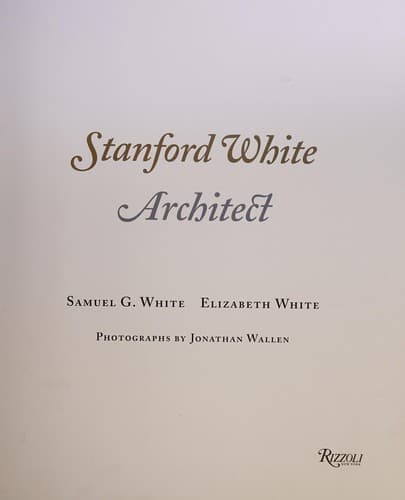 Tapa de Stanford White, architect