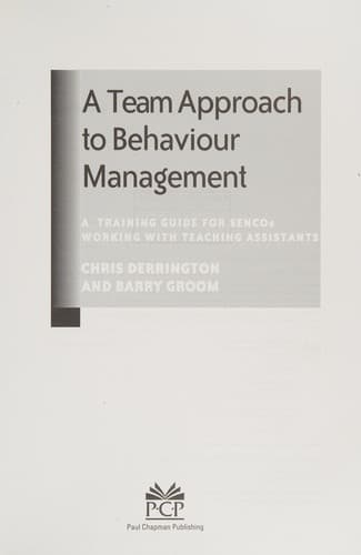 Tapa de A team approach to behaviour management