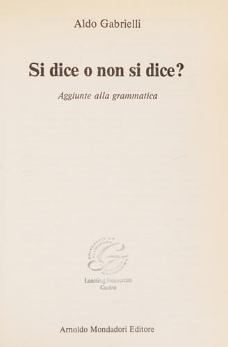 Tapa de Si dice o non si dice?