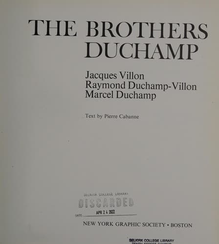 Tapa de The brothers Duchamp