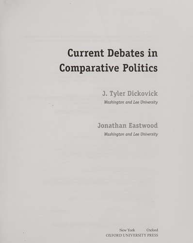 Tapa de Current Debates in Comparative Politics