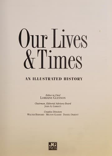 Tapa de Our lives & times