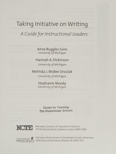 Tapa de Taking initiative on writing