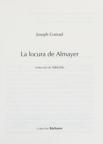Tapa de La locura de Almayer