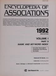 Tapa de Encyclopedia of Associations, 1992: National Organizations of the U.S. (Encyclopedia of Associations, Vol 1: National Organizations of the Us)