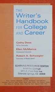 Tapa de The writer's handbook for college and career