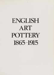 Tapa de English art pottery, 1865-1915