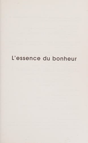Tapa de L'essence du bonheur