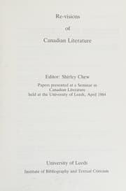 Tapa de Re-visions of Canadian literature