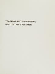 Tapa de Training and supervising real estate salesmen