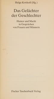 Tapa de Das Gelächter der Geschlechter