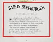 Tapa de Baron beefburger and Desmond the dragon