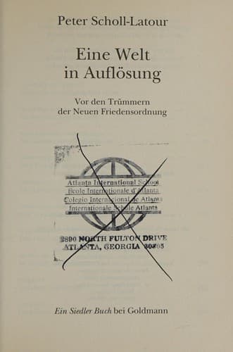 Tapa de Eine Welt in Auflösung
