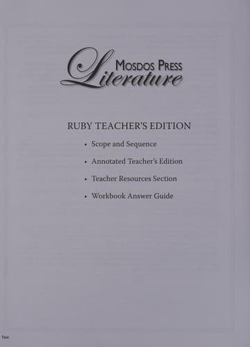 Tapa de Ruby for 4th Grade Teacher Edition Part Two