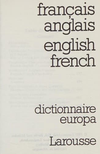 Tapa de Dictionnaire Europa