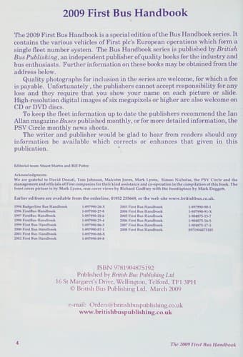 Tapa de 2009 First Bus handbook