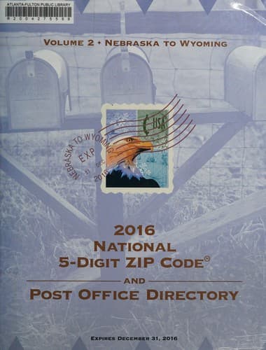 Tapa de National ZIP code directory 2016