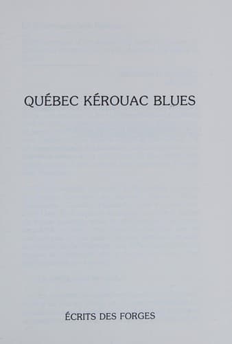Tapa de Québec Kérouac blues