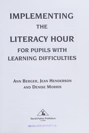 Tapa de Implementing the literacy hour for pupils with learning difficulties