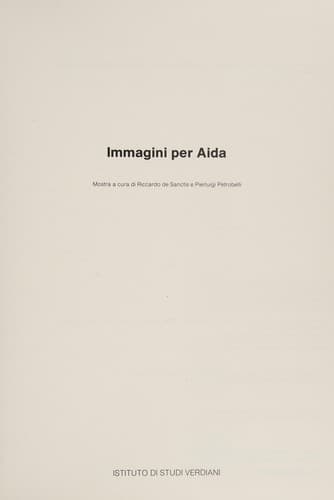 Tapa de Immagini per Aida