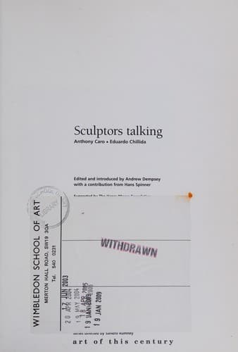 Tapa de Anthony Caro, Eduardo Chillida
