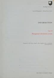 Tapa de Information, management information systems