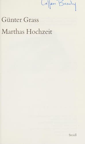 Tapa de Marthas Hochzeit