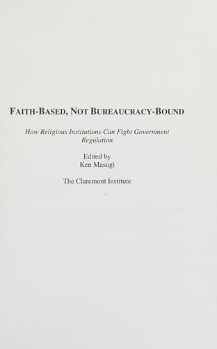 Tapa de Faith-based, not bureaucracy-bound