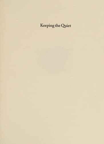 Tapa de Keeping the quiet
