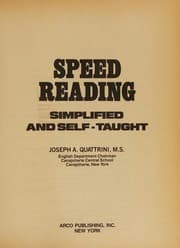 Tapa de Speed reading simplified and self-taught