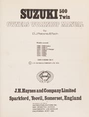 Tapa de Suzuki 500 Twin Owners Workshop Manual