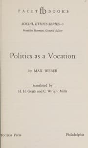 Tapa de Politics as a vocation
