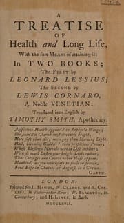 Tapa de A treatise of health and long life